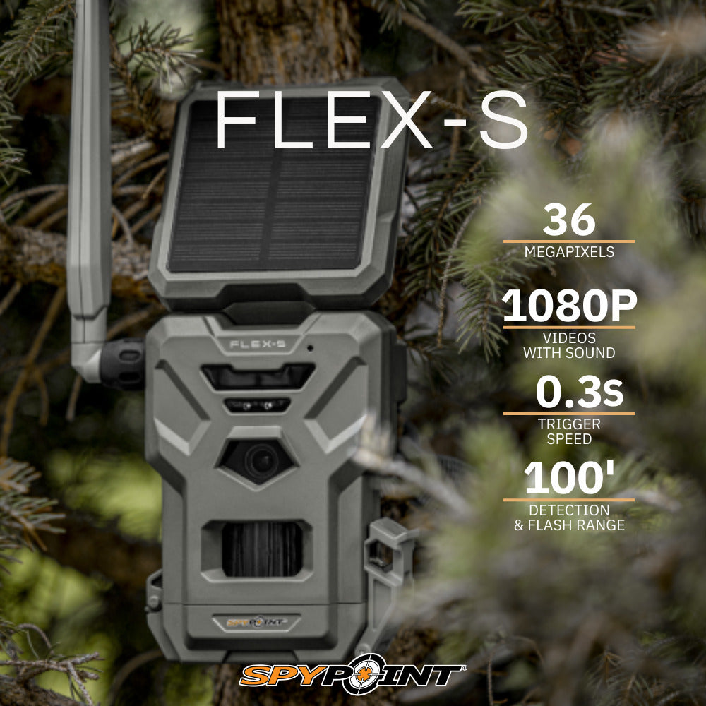 Spypoint FLEX-S 36 Megapixel Trail Camera with 100-Feet Flash and Detection Range (2-Pack) Bundle