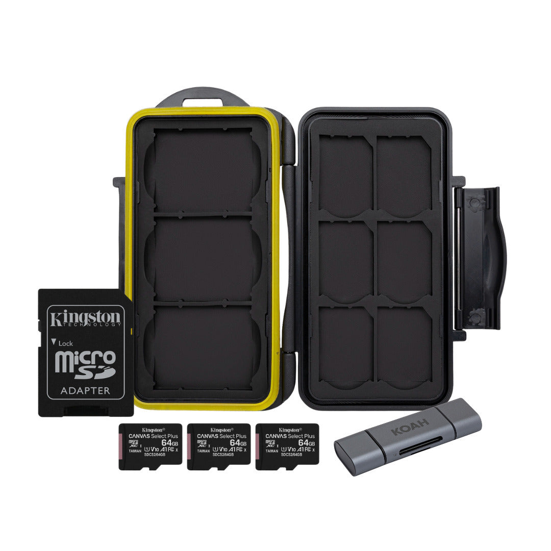 Kingston 64GB Canvas Durable Select Plus UHS-I MicroSDXC Memory Cards (3-Pack) Bundle