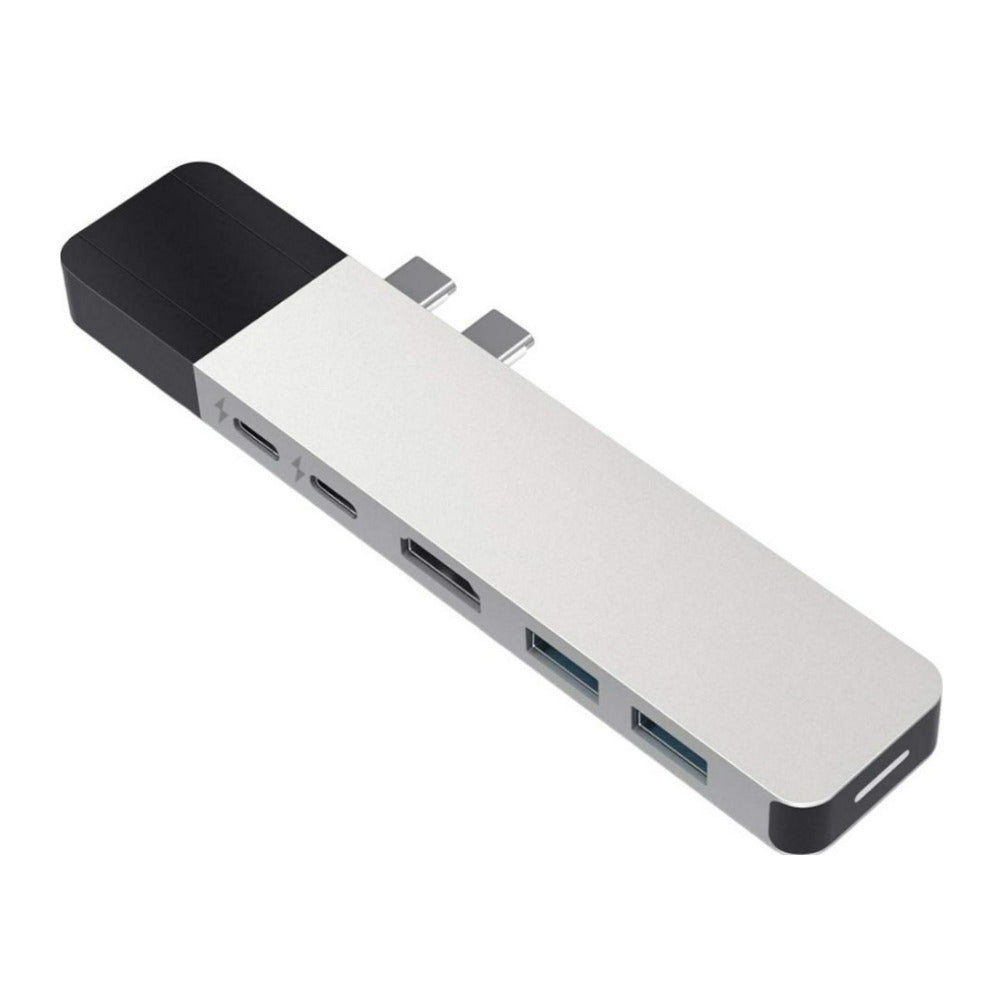 HyperDrive NET 6-In-2 USB-C Hub for Data Transfer, Video Output, and Power Delivery (Silver)