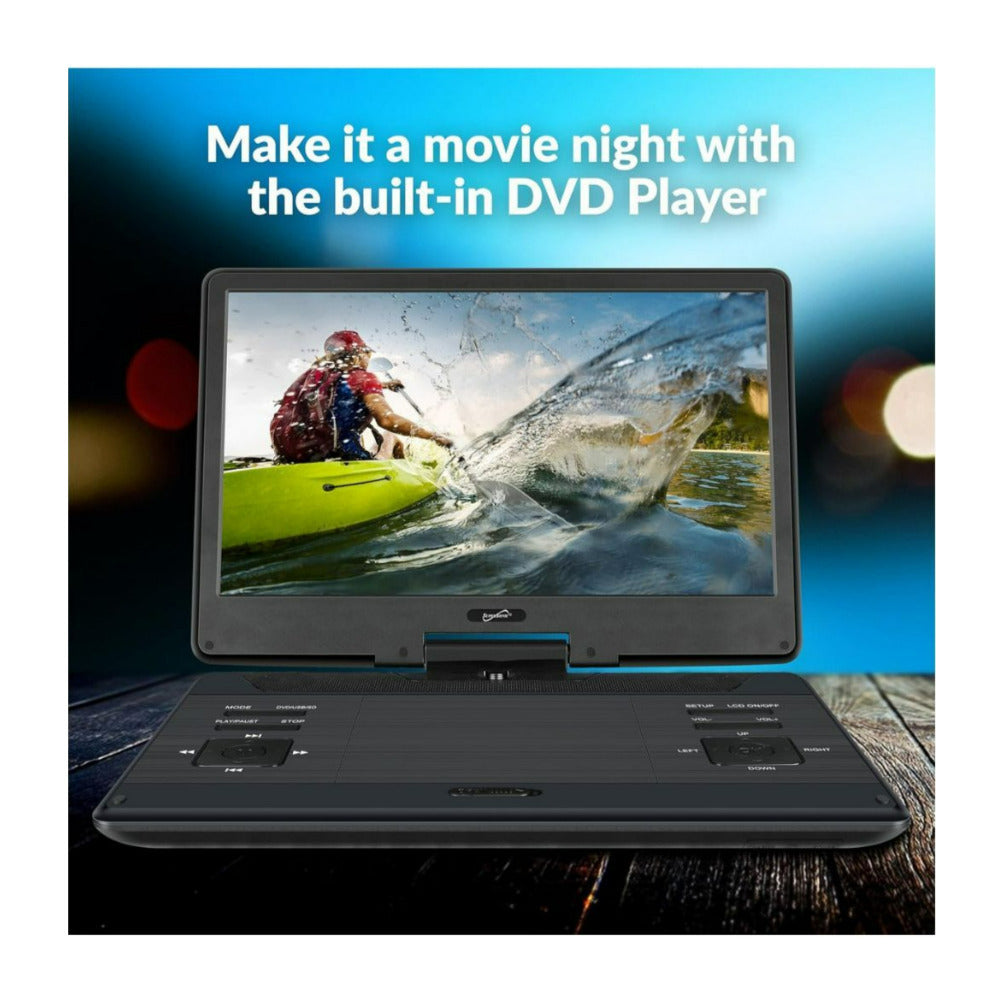 Supersonic SC-2514 14-Inch Widescreen LED DVD Player with 270-Degree Swivel Design (Black)