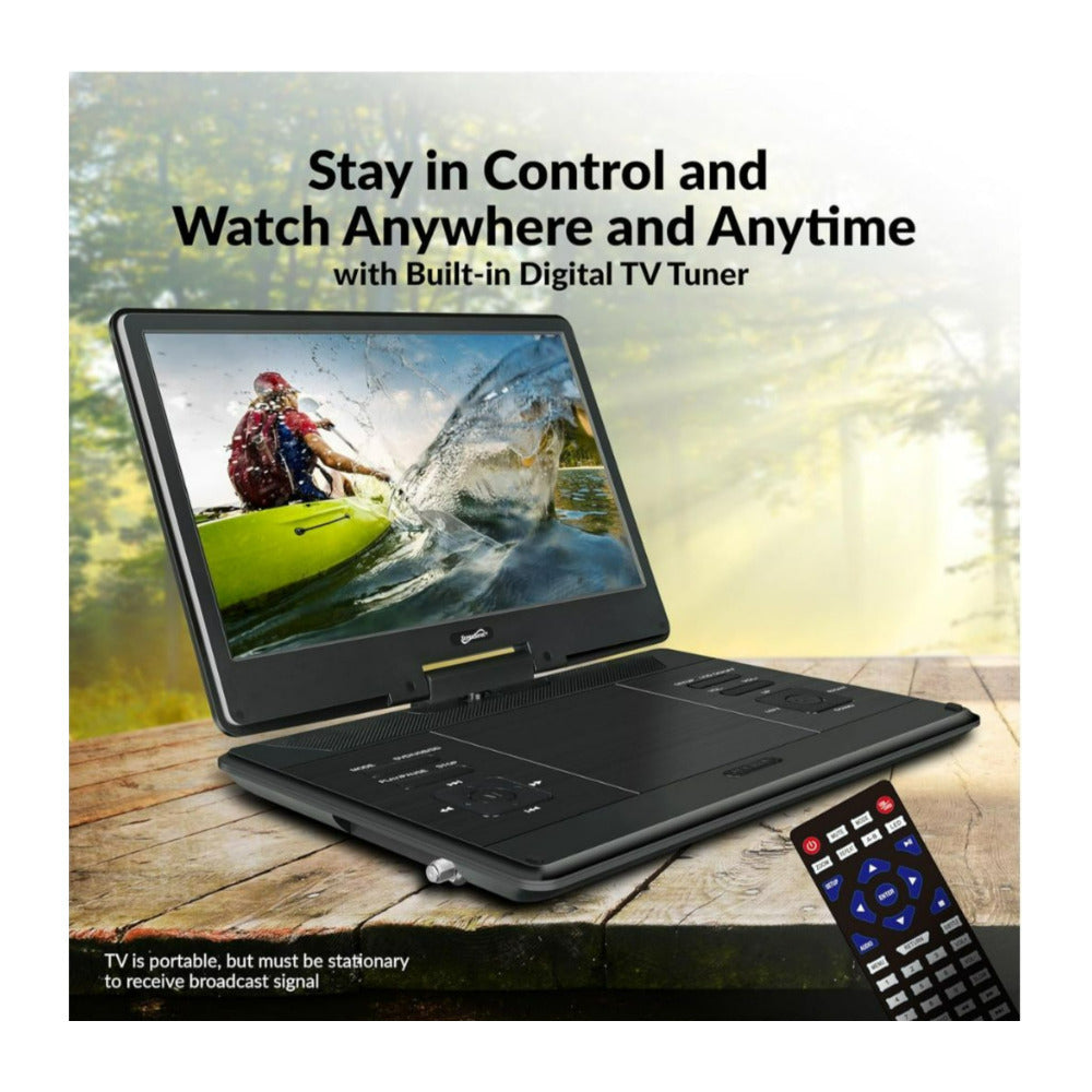 Supersonic SC-2514 14-Inch Widescreen LED DVD Player with 270-Degree Swivel Design (Black)