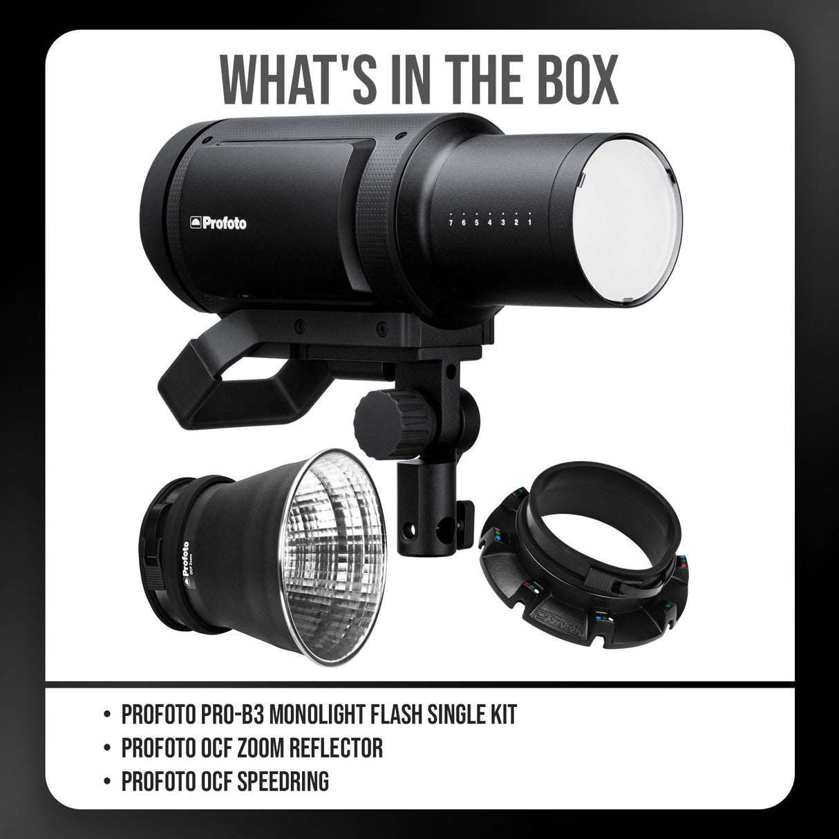 Profoto Pro-B3 Single Kit with Profoto OCF Zoom Reflector and Profoto OCF Speedring Bundle