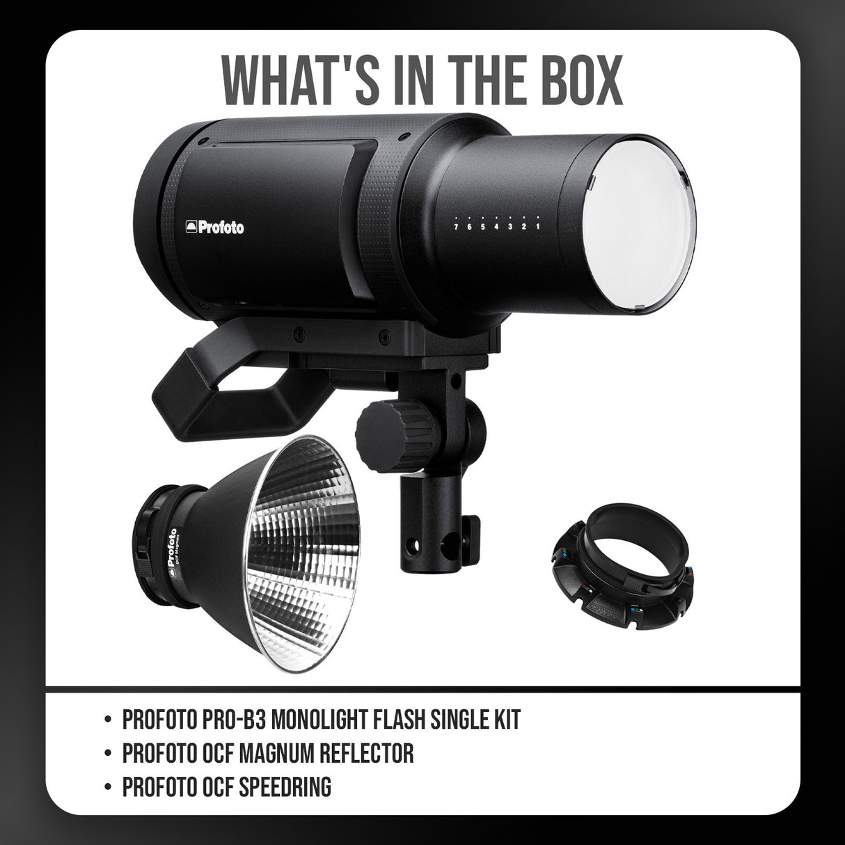 Profoto Pro-B3 Single Kit with Profoto OCF Magnum Reflector and Profoto OCF Speedring Bundle