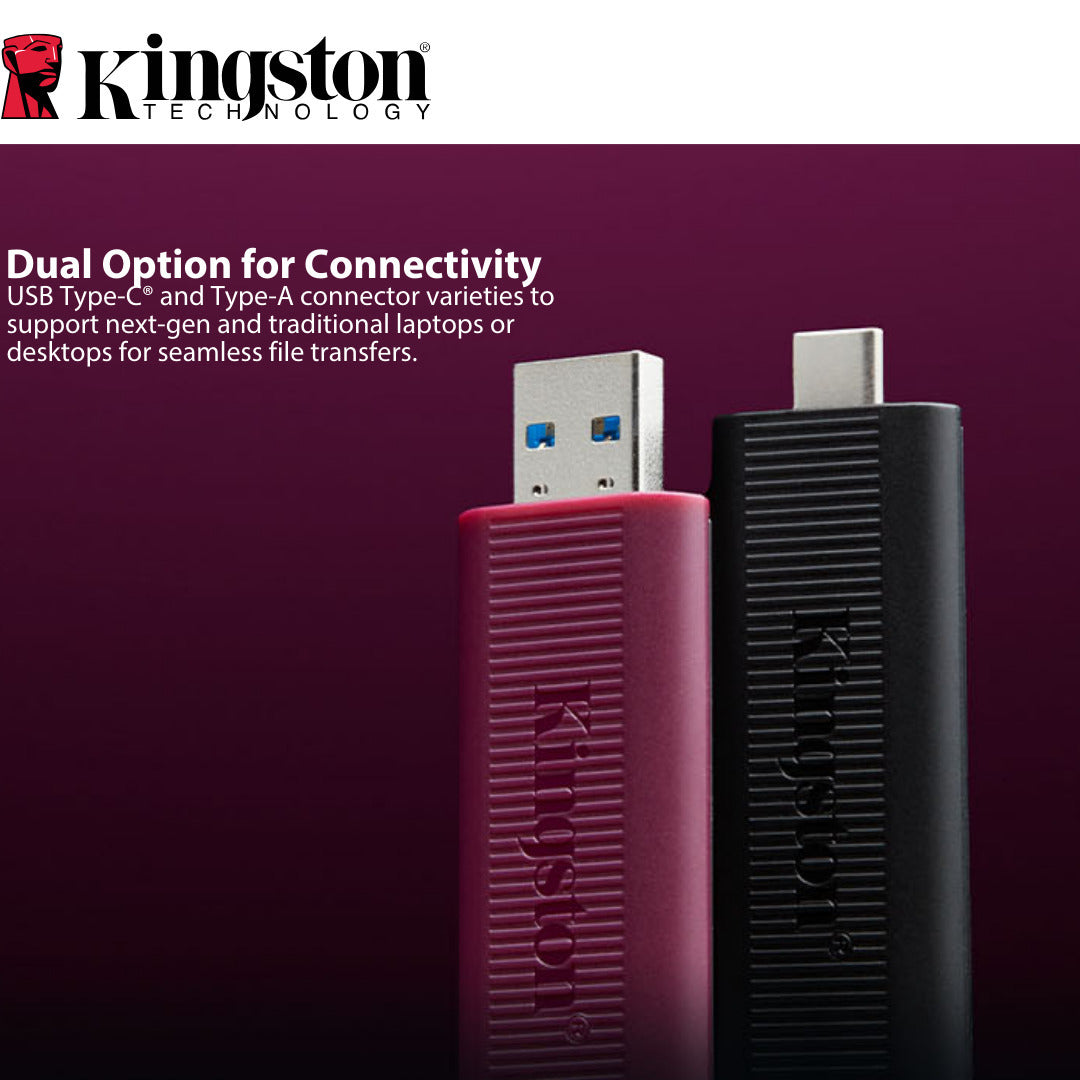 Kingston DataTraveler Max Type-A 256GB USB Flash Drive (2-Pack) with Keychain Rings Bundle