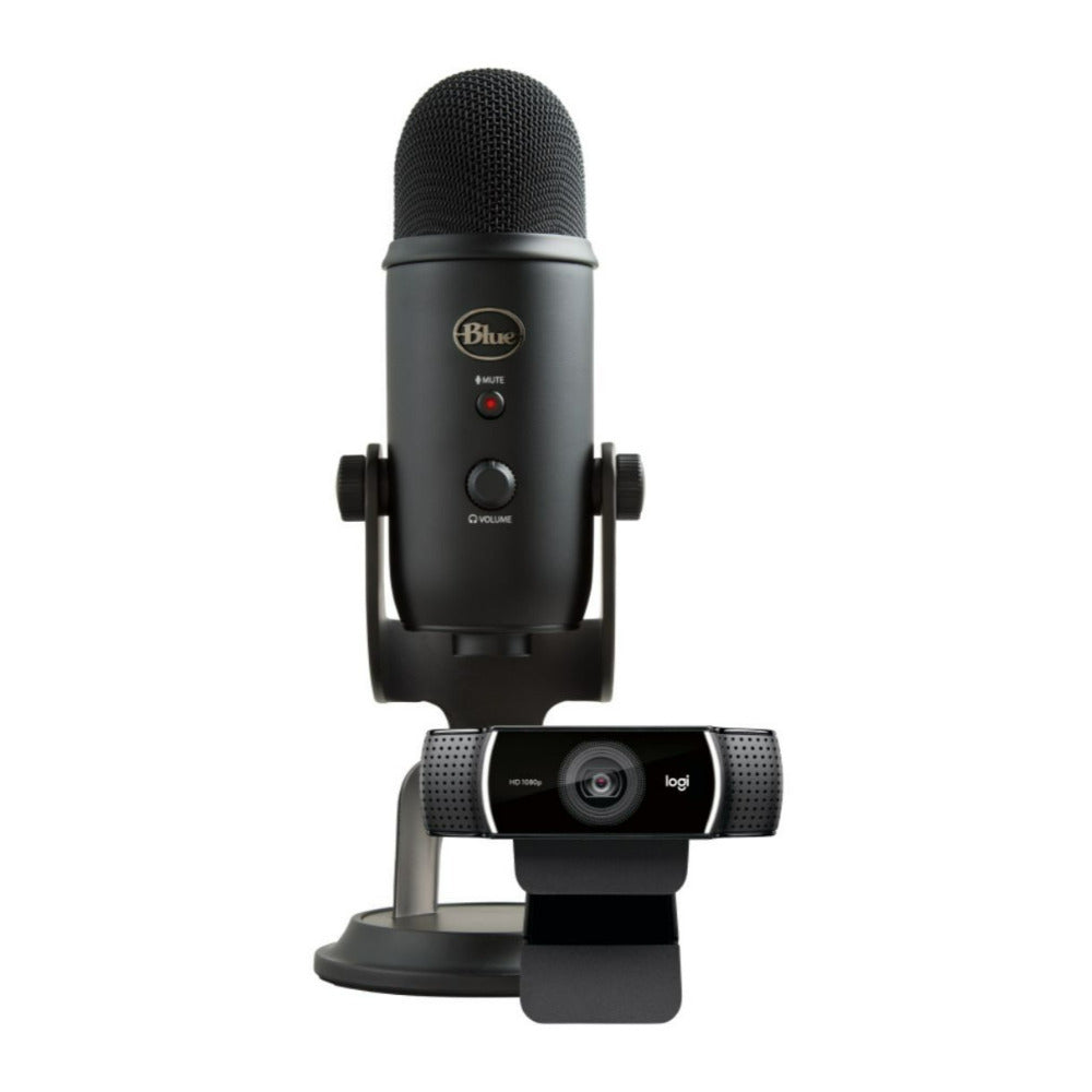 Blue Microphones Yeti USB Blackout Microphone Plus C922 Pro Streamer HD Webcam