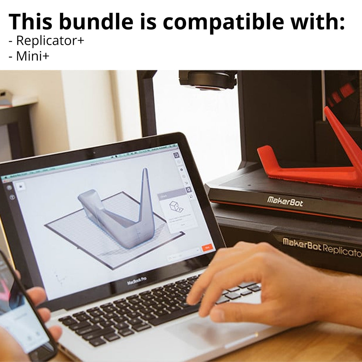 MakerBot Replicator Plus Flex Build Plate Kit with PLA 3D Printing Filament Large Spool (True Black)