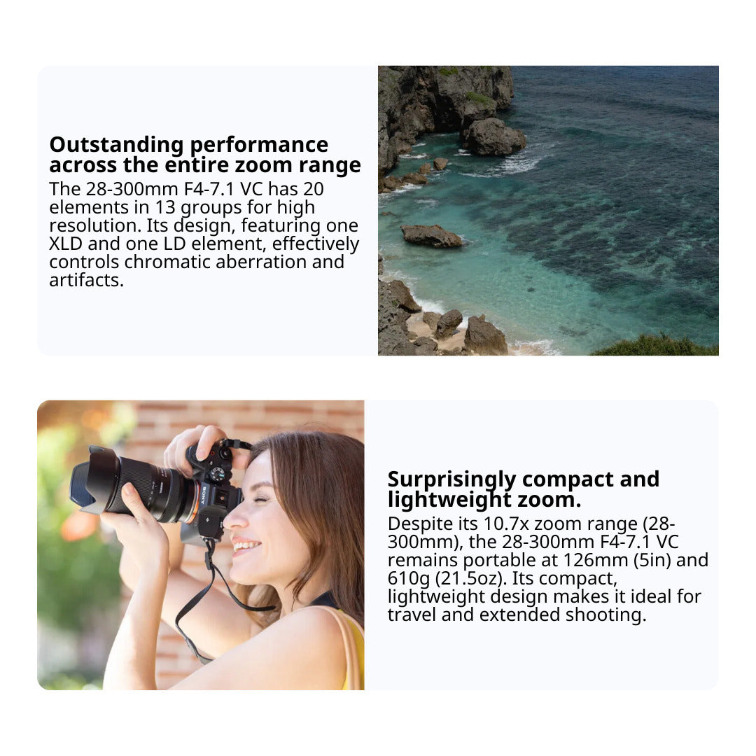 Tamron 28-300mm F/4-7.1 Di III VC VXD for Sony E-Mount (Model A074S) with Bag and Lens Filter Bundle