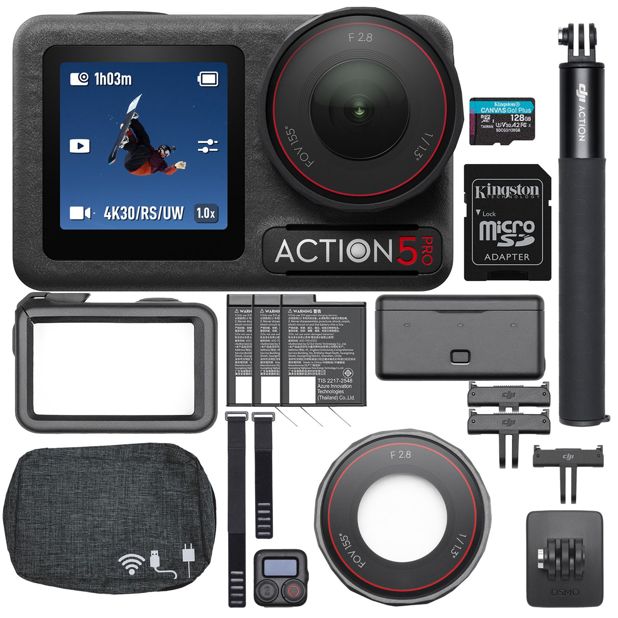 DJI Osmo Action 5 Pro Adventure Combo Deluxe Accessory Bundle