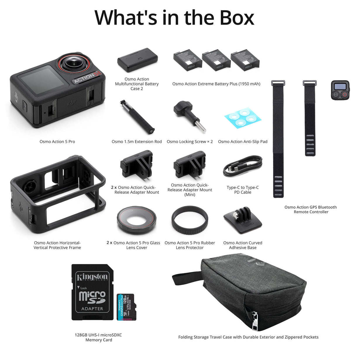 DJI Osmo Action 5 Pro Adventure Combo Deluxe Accessory Bundle