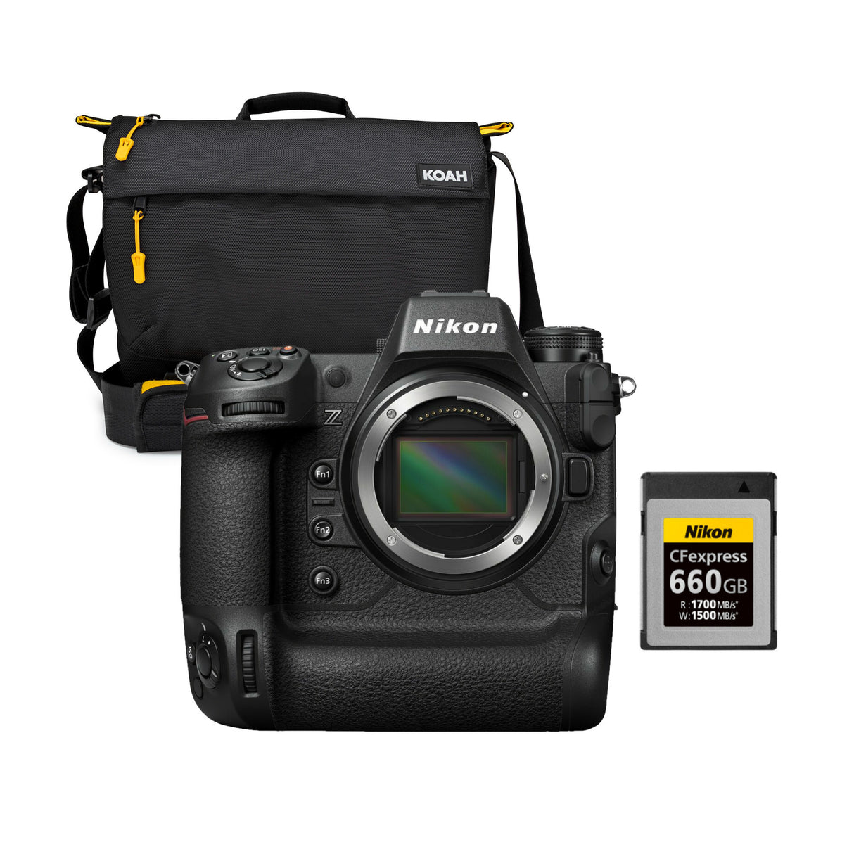 Nikon Z 9 Mirrorless Digital Camera (Body Only) with CFexpress Memory Card and Camera Bag Bundle