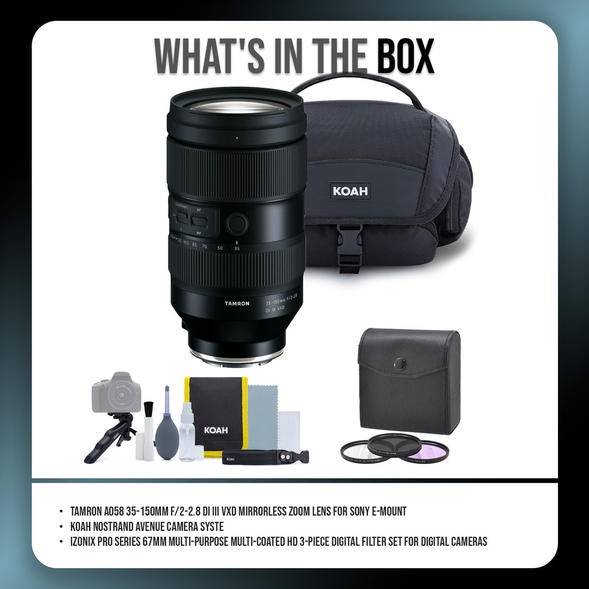 Tamron A058 35-150mm f2-2.8 Di III VXD Mirrorless Zoom Lens for Sony E-Mount with Gadget Bag Bundle