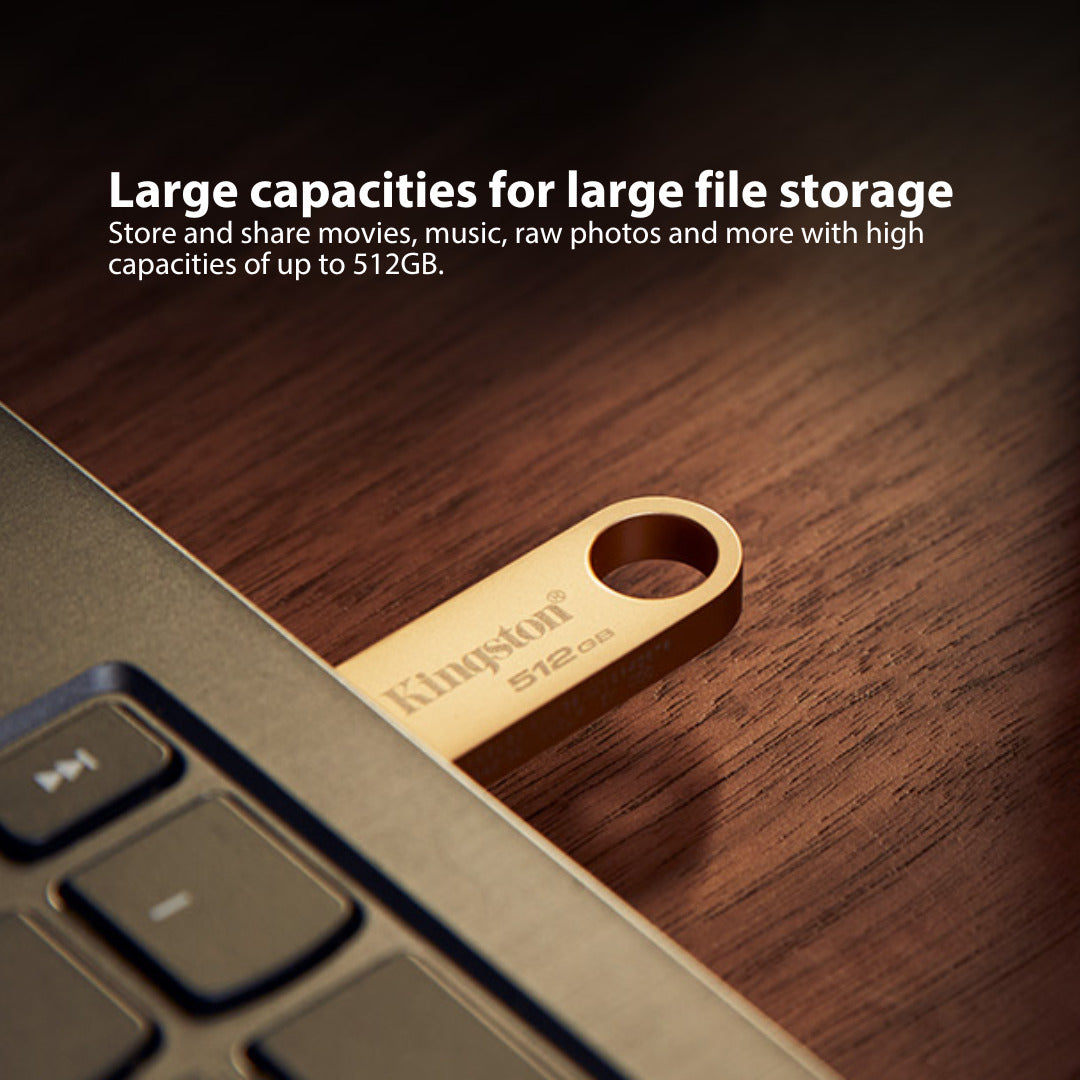 Kingston DataTraveler SE9 G3 USB 3.2 Gen 1 Flash Drive with Gold Casing (128GB) (5-Pack) Bundle