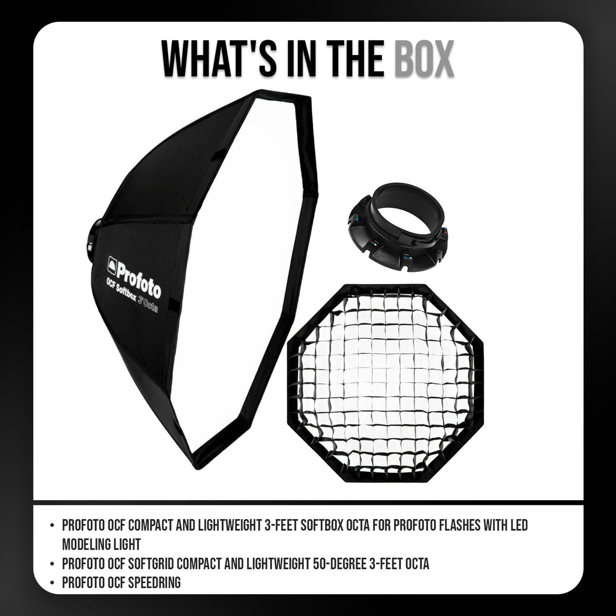 Profoto OCF Compact and Lightweight 3-Feet Softbox Octa with Profoto OCF Softgrid 3-Feet Octa Bundle