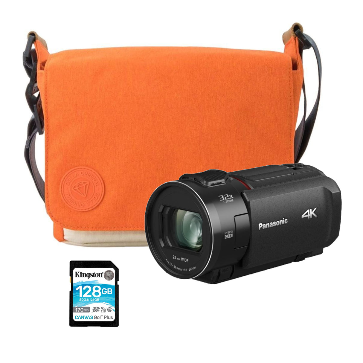 Panasonic VX3 Camcorder with 4K Image Quality and 128GB SDXC 170MBPS Memory Card Bundle