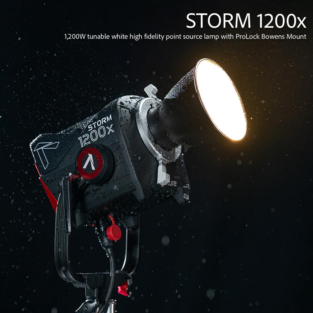 Aputure STORM 1200x Dual-Color Point Source Light Fixture (Black) with Bowens Mount Fresnel Bundle