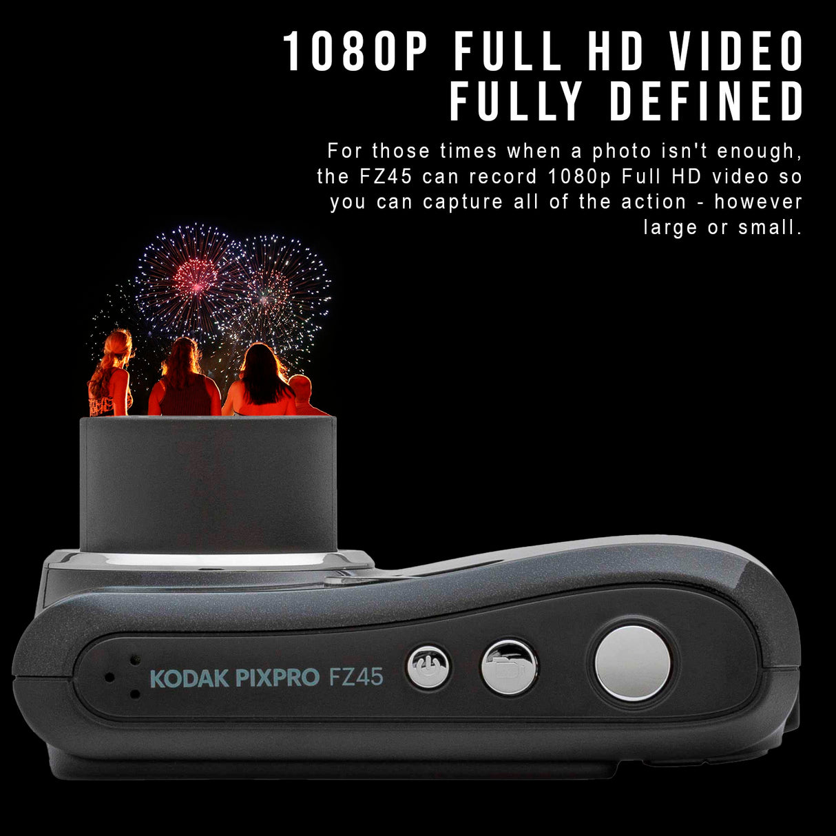 Kodak PIXPRO FZ45 Friendly Zoom Digital Camera (Black) and Folding Storage Travel Case Bundle