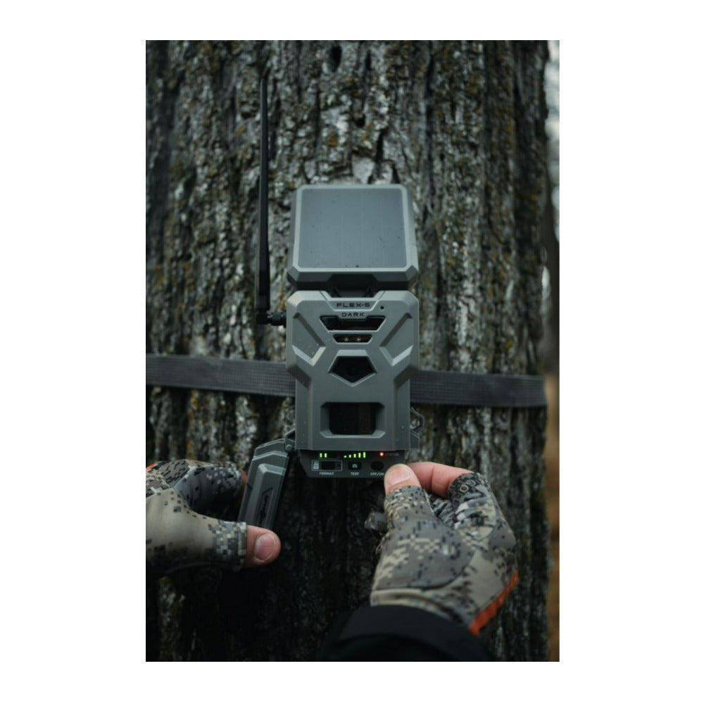 SPYPOINT FLEX-S DARK Cellular Night Vision Trail Camera with Solar Panel and Dual SIM (Gray)