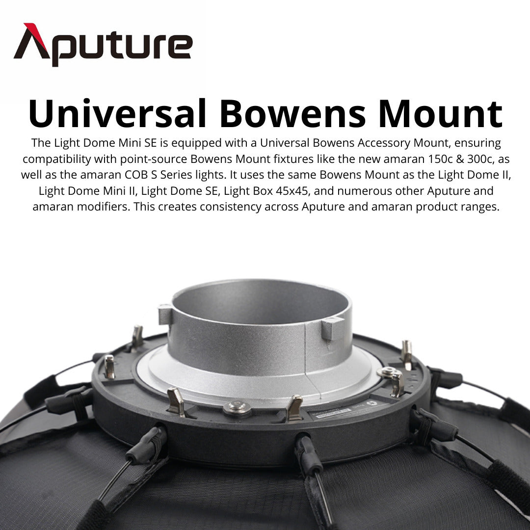 amaran Light Dome Mini SE Bowens Mount Octagonal Softbox and amaran Light Control Grid Bundle