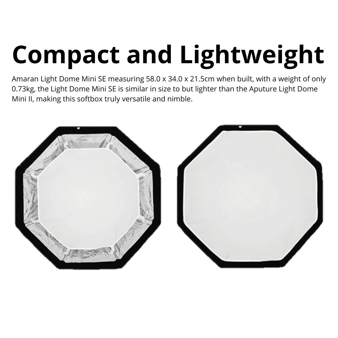 amaran Light Dome Mini SE Bowens Mount Octagonal Softbox and amaran Light Control Grid Bundle
