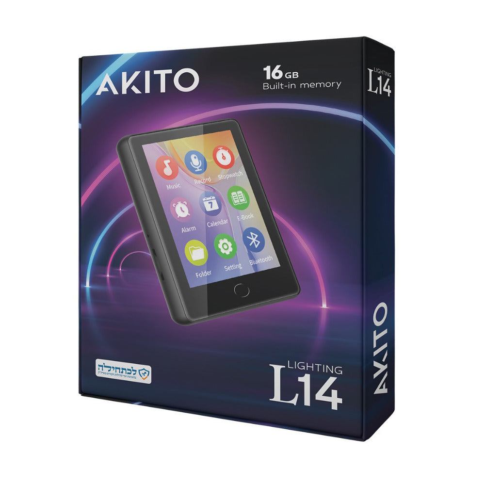 Akito L14 Kosher MP3 Player with 16GB Memory and 2.8-inch Touch Screen (No Video, Internet or Radio)