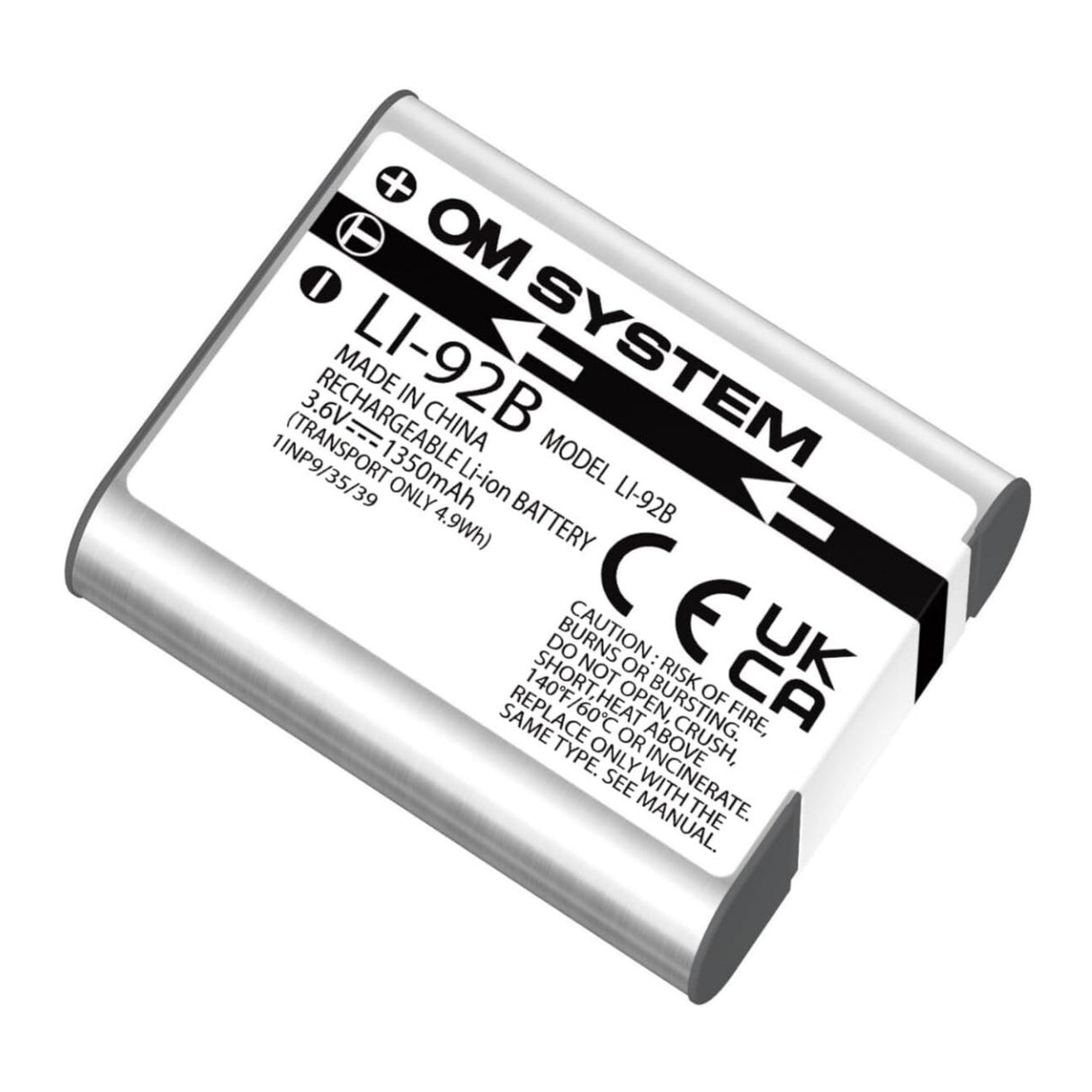 OM SYSTEM LI-92B Rechargeable Li-Ion Battery for Tough TG-5, Tough TG-6, and Tough TG-7 Cameras