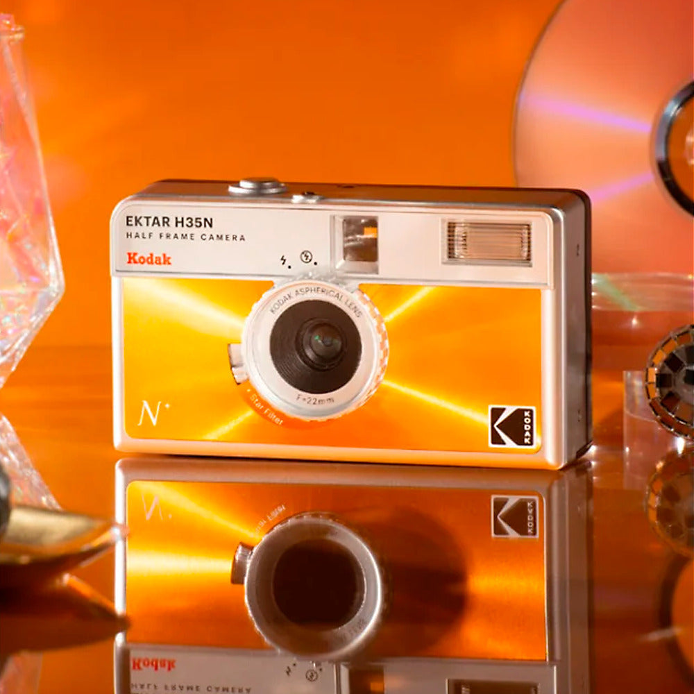 Kodak Ektar H35N 35mm Half Frame Film Camera with Star Filter (Glazed Orange) with Film Roll Bundle