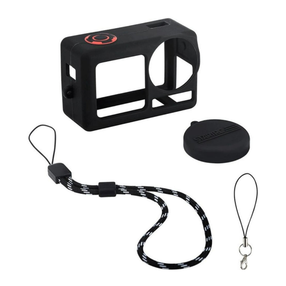 STARTRC Silicone Shock-Absorbent Protective Case with Lens Cap Kit for DJI Action 5 Pro (Black)