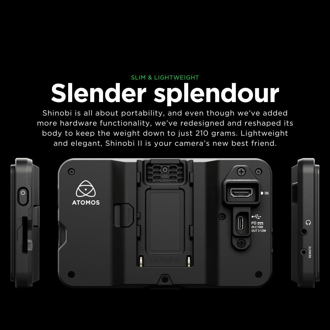 Atomos Shinobi II 5-Inch HDMI 4K Monitor with Mount, Sunhood, and Locking Adapter Bundle