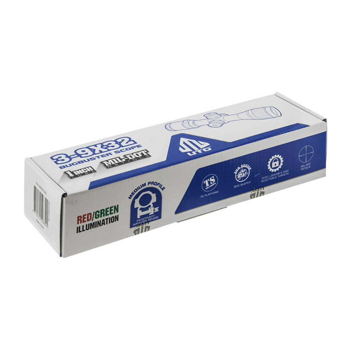 Leapers UTG Bug Buster 3-9x32 1-Inch RGB Scope with Adjustable Objective and Mil-Dot Reticle (Black)