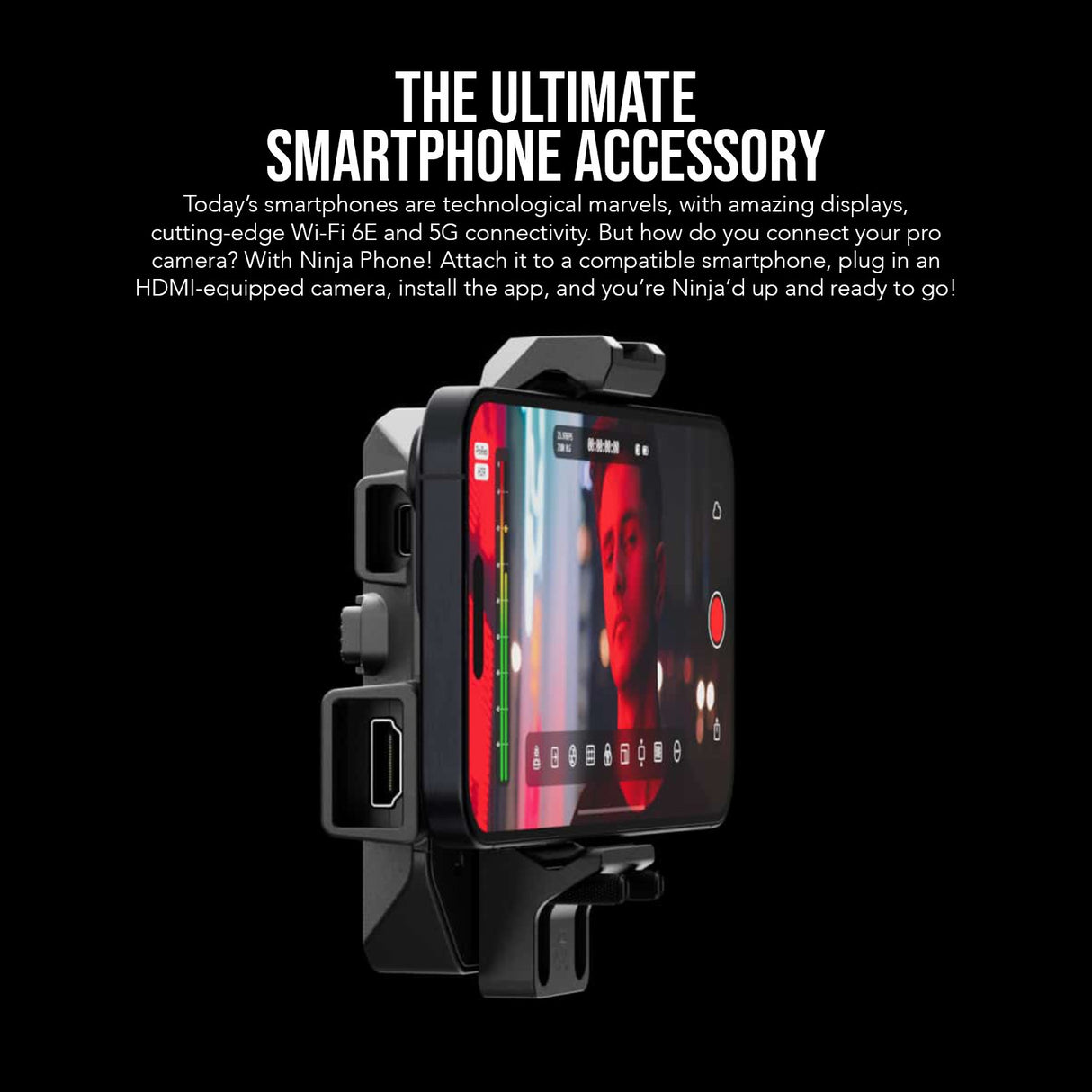 Atomos Ninja Phone for Video Professionals and Content Creators with Atomos Sunhood (Black) Bundle