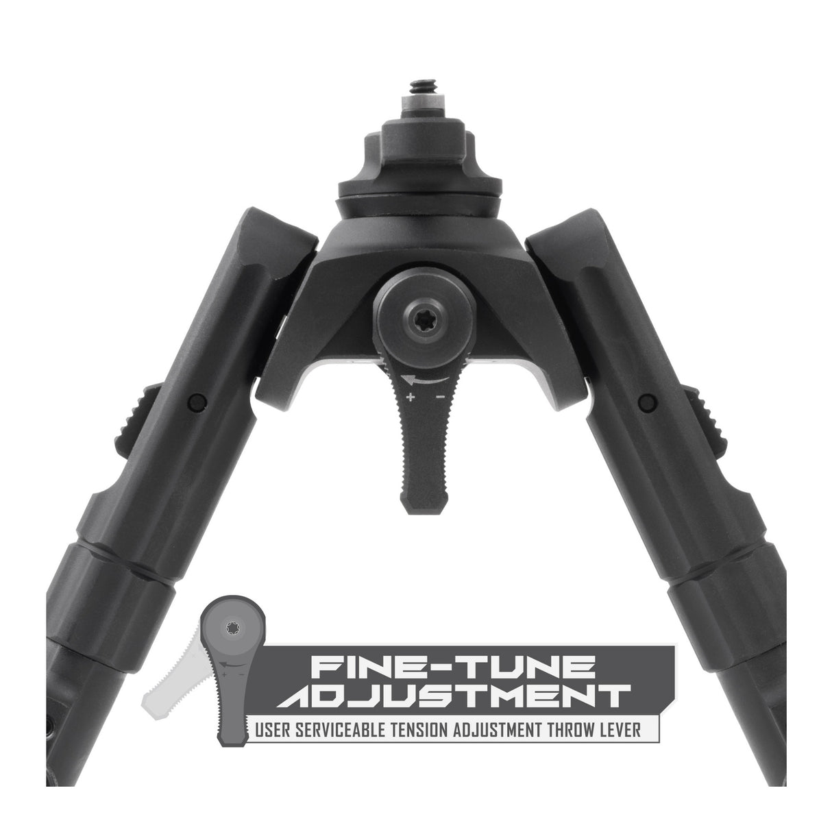UTG Recon 360 TL M LOK Matte Black Bipod with 5.8 to 7.1 Inch Center Height