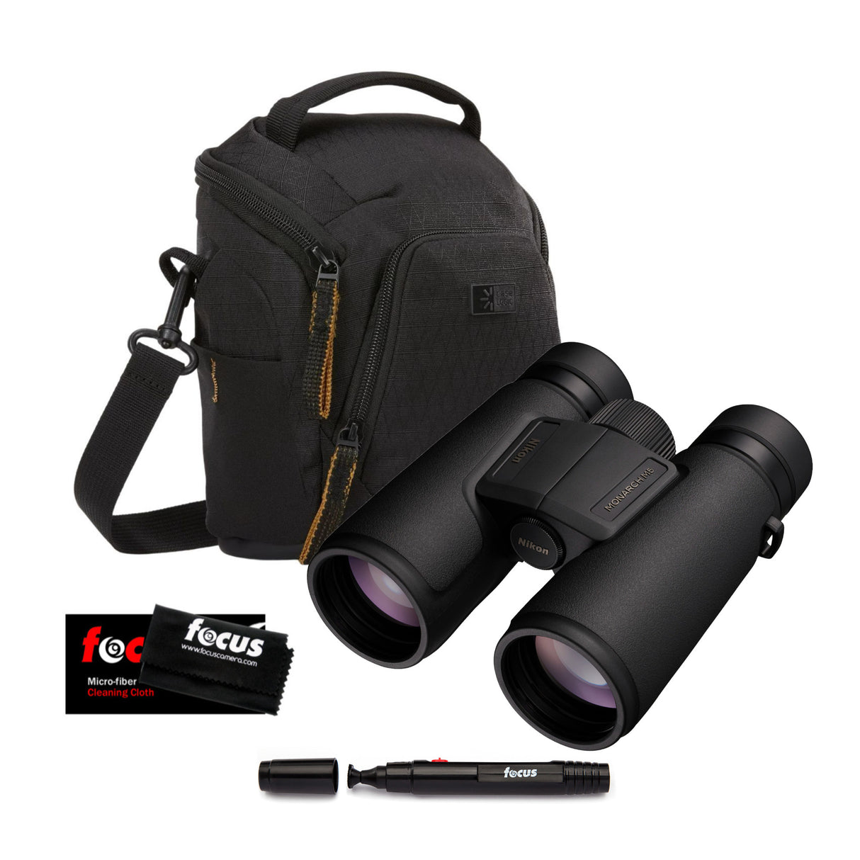 Nikon Monarch M5 8x42 Binoculars with Shoulder Bag, Lens Cleaning Pen, and Microfiber Cloth Bundle