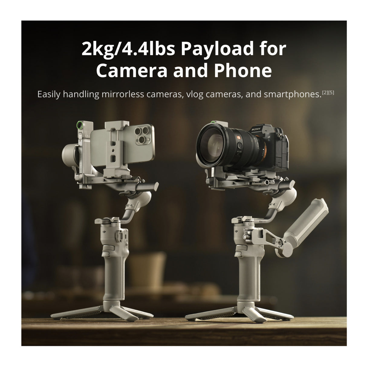 DJI RS 4 Mini Gimbal Stabilizer with Mic Mini (2 TX+ 1 RX+ Charging Case), Case, and 2 Lavalier Mics