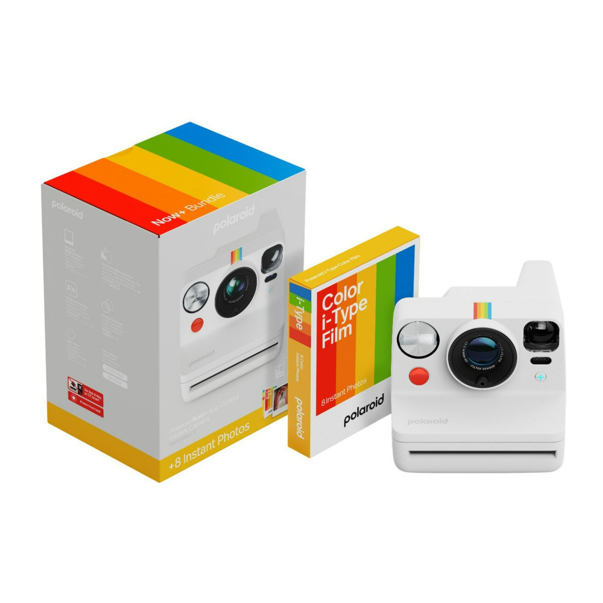 Polaroid Now Plus Generation 3 Instant Camera with Color Film Bundle (White, 8 Photos)