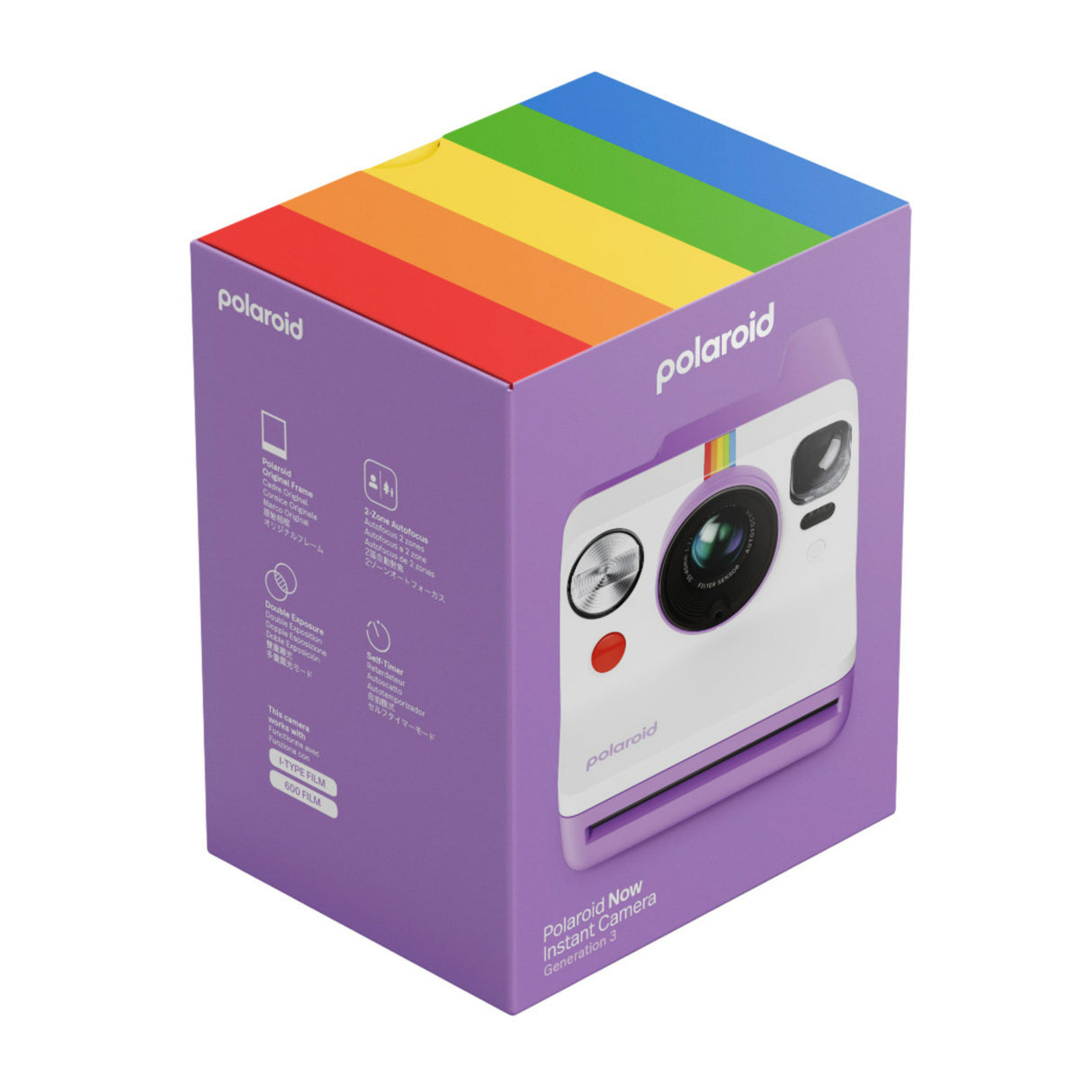 Polaroid Now Generation 3 Analog Instant Camera with Two-Lens Autofocus System (Purple)