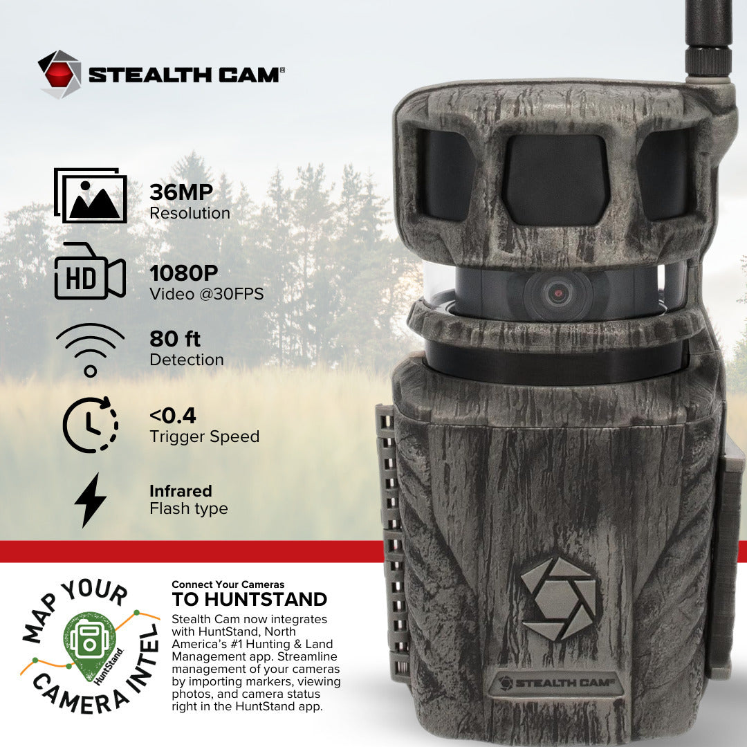 Stealth Cam Revolver 36MP 360-Degree Cellular Trail Camera (6-Pack) and Battery (6-Pack) Bundle