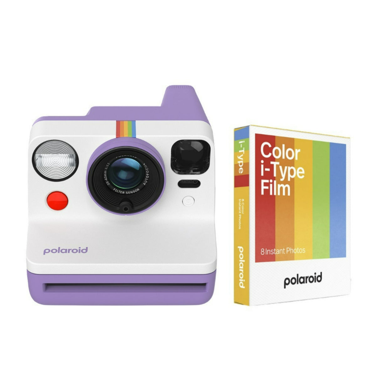 Polaroid Now Generation 3 Analog Instant Camera (Purple) and Color Film Bundle (8 Photos)