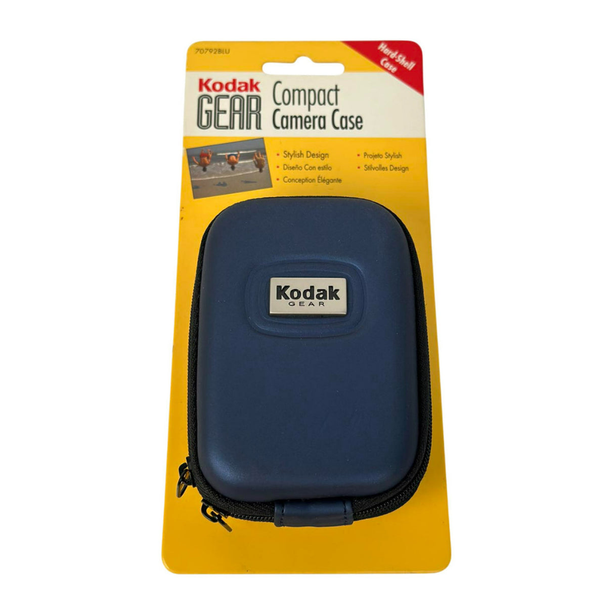 Kodak Compact Hardshell Camera Case with Zippered Closure and Shoulder Strap Loop (Blue)