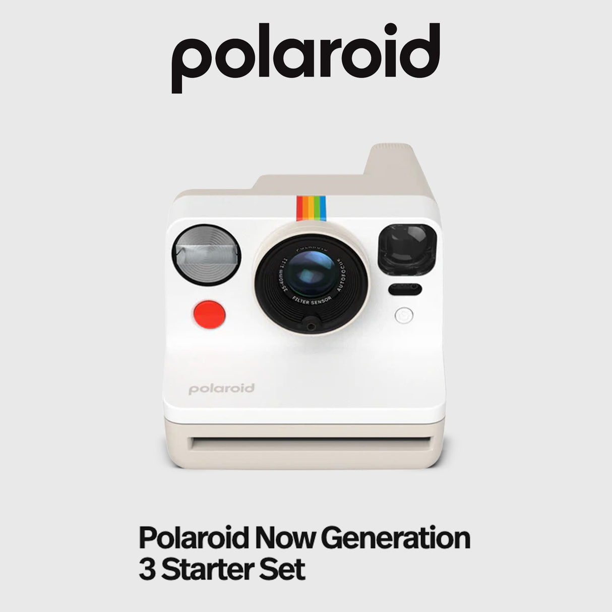 Polaroid Now Generation 3 Analog Instant Camera and Focus Polaroid Film Kit (Pebble White) Bundle