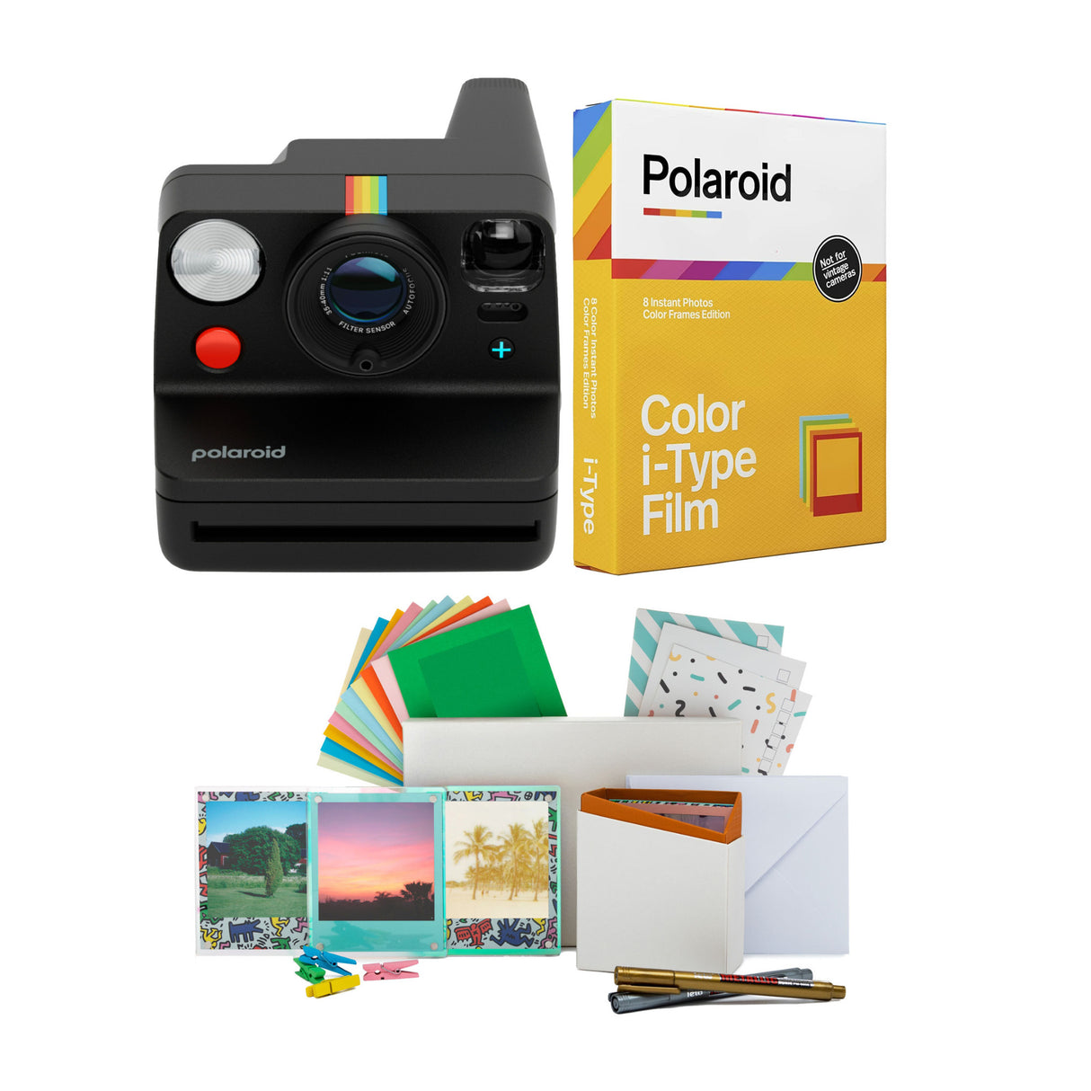 Polaroid Now Plus Generation 3 Instant Camera with Two-Lens AF System and Manual Mode (Black) Bundle