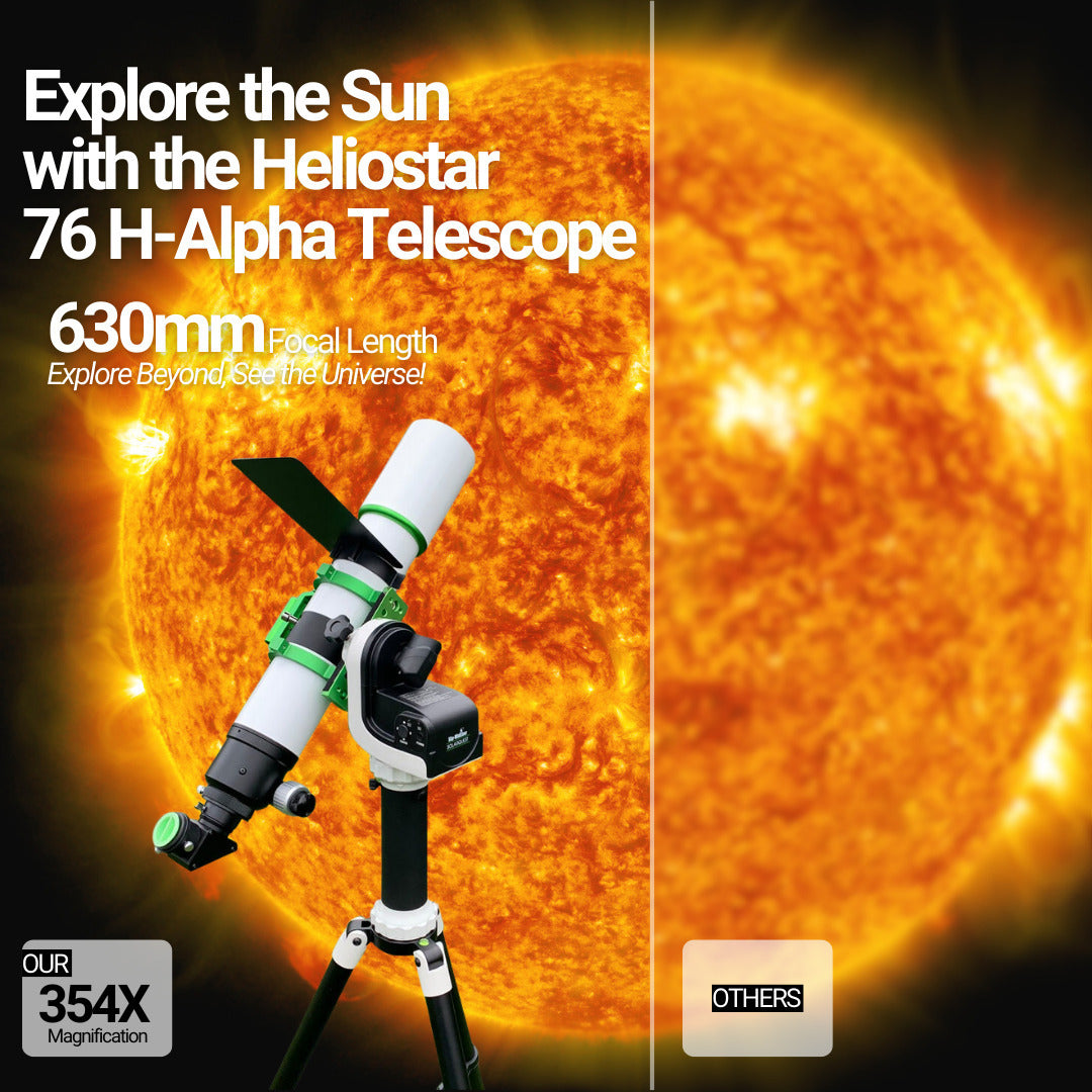 Celestron Heliostar 76 H-Alpha 76mm Aperture Telescope with SolarQuest Solar Tracking Mount Bundle