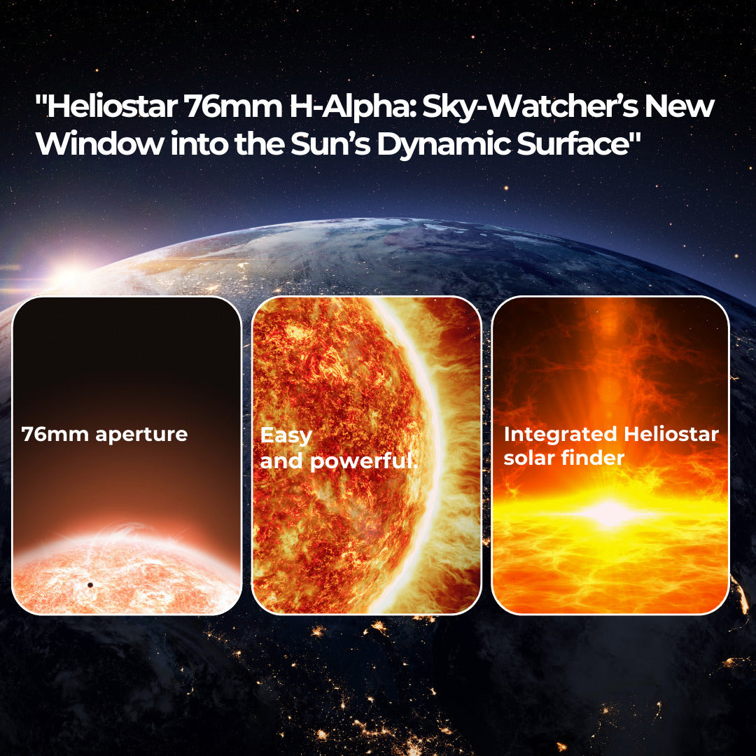 Celestron Heliostar 76 H-Alpha 76mm Aperture Telescope with SolarQuest Solar Tracking Mount Bundle