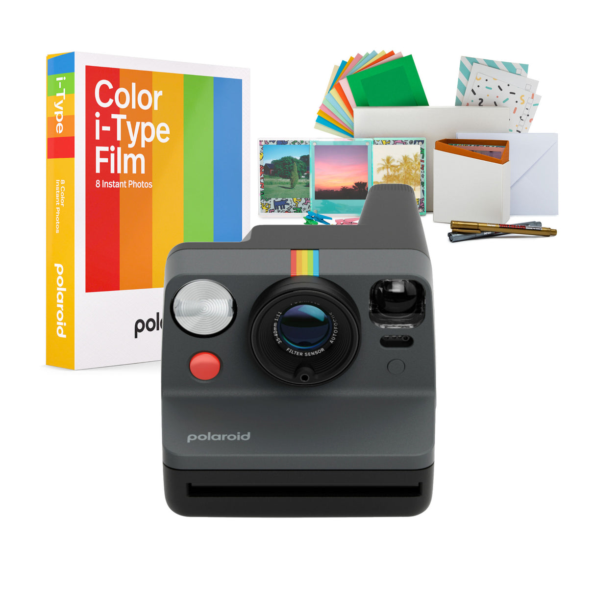 Polaroid Now Plus Generation 3 Instant Camera with Film Kit and Color Instant Film (Black) Bundle