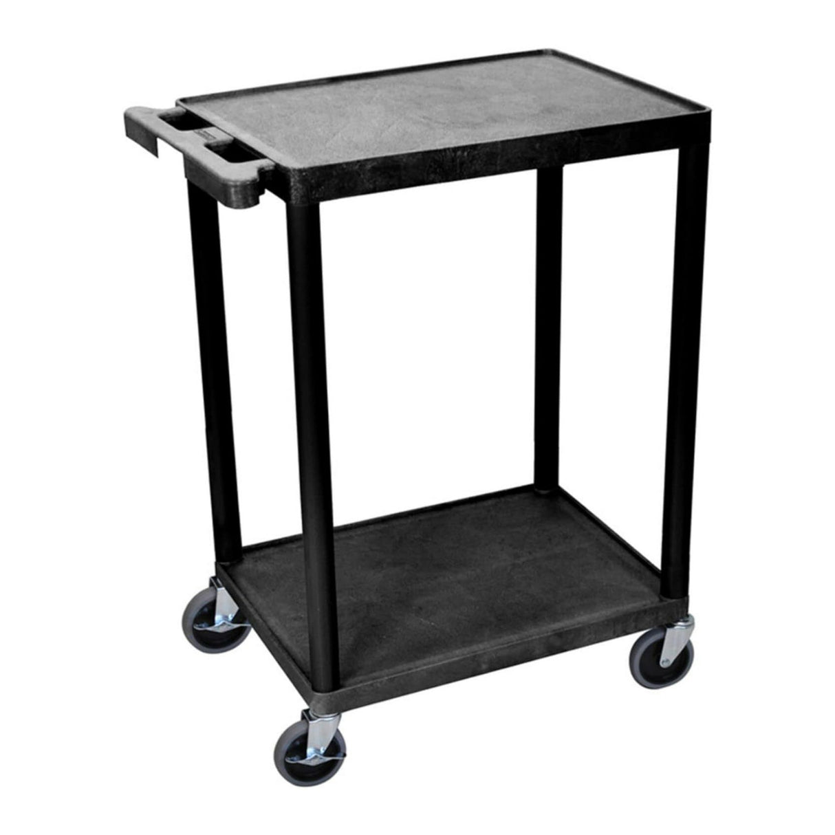 Luxor STC22-B Multipurpose Utility Cart with 2 Shelves and Thermoplastic Resin Body (Black)