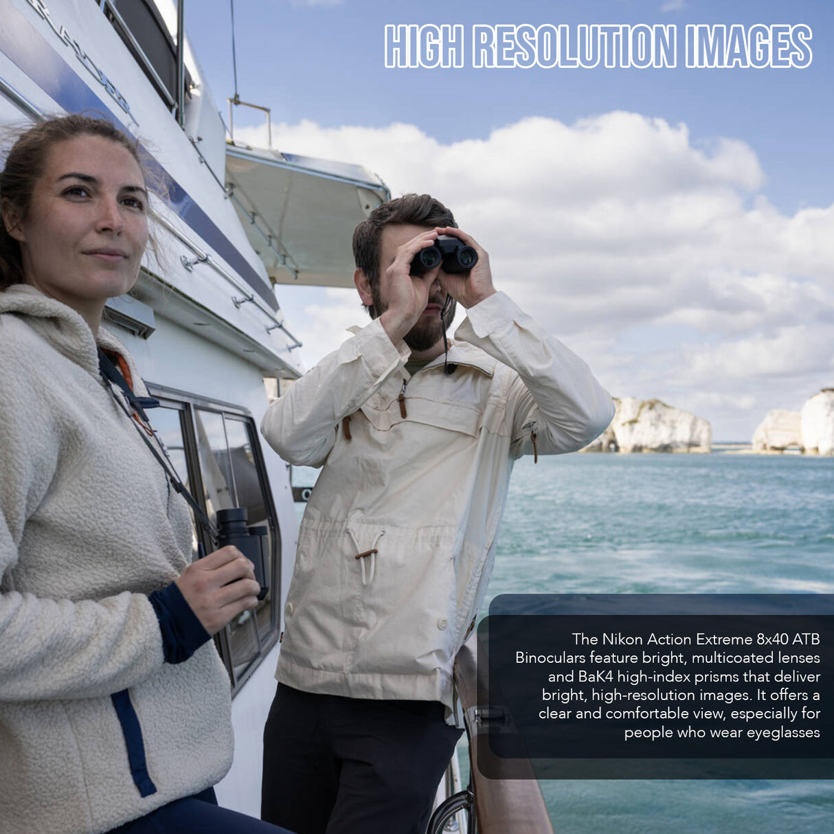 Nikon Action Extreme 7x50 ATB Focus Knob Rubber Armored Coating Binoculars with Harness Bundle