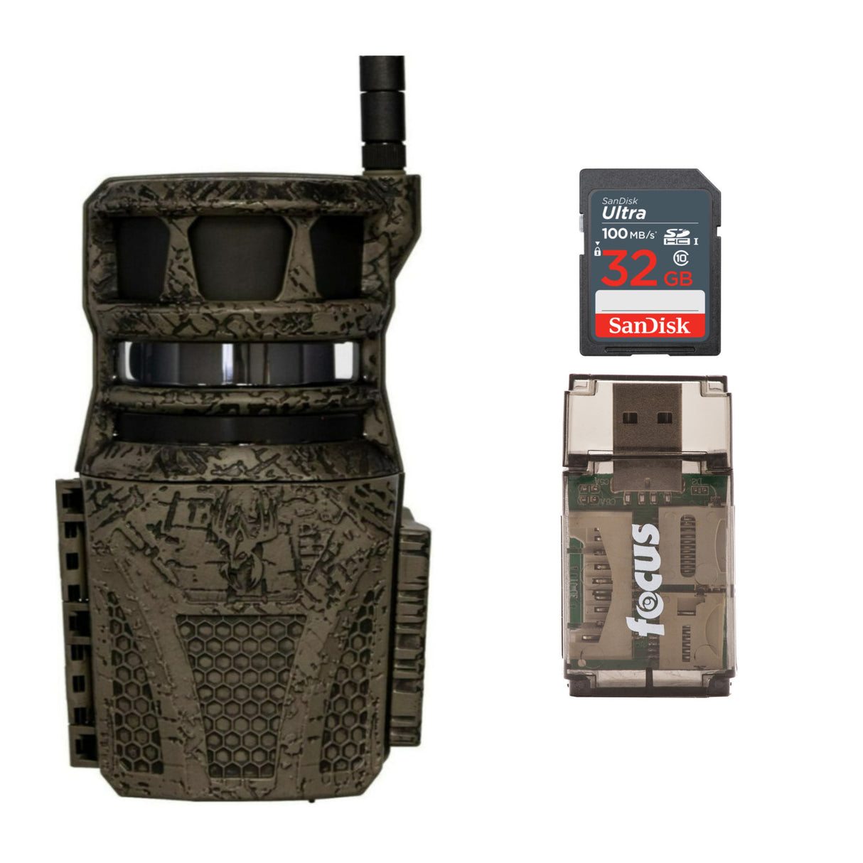 Wildgame Innovations Orbit 360-Degree 36MP Trail Camera with 32GB Memory Card and card Reader Bundle