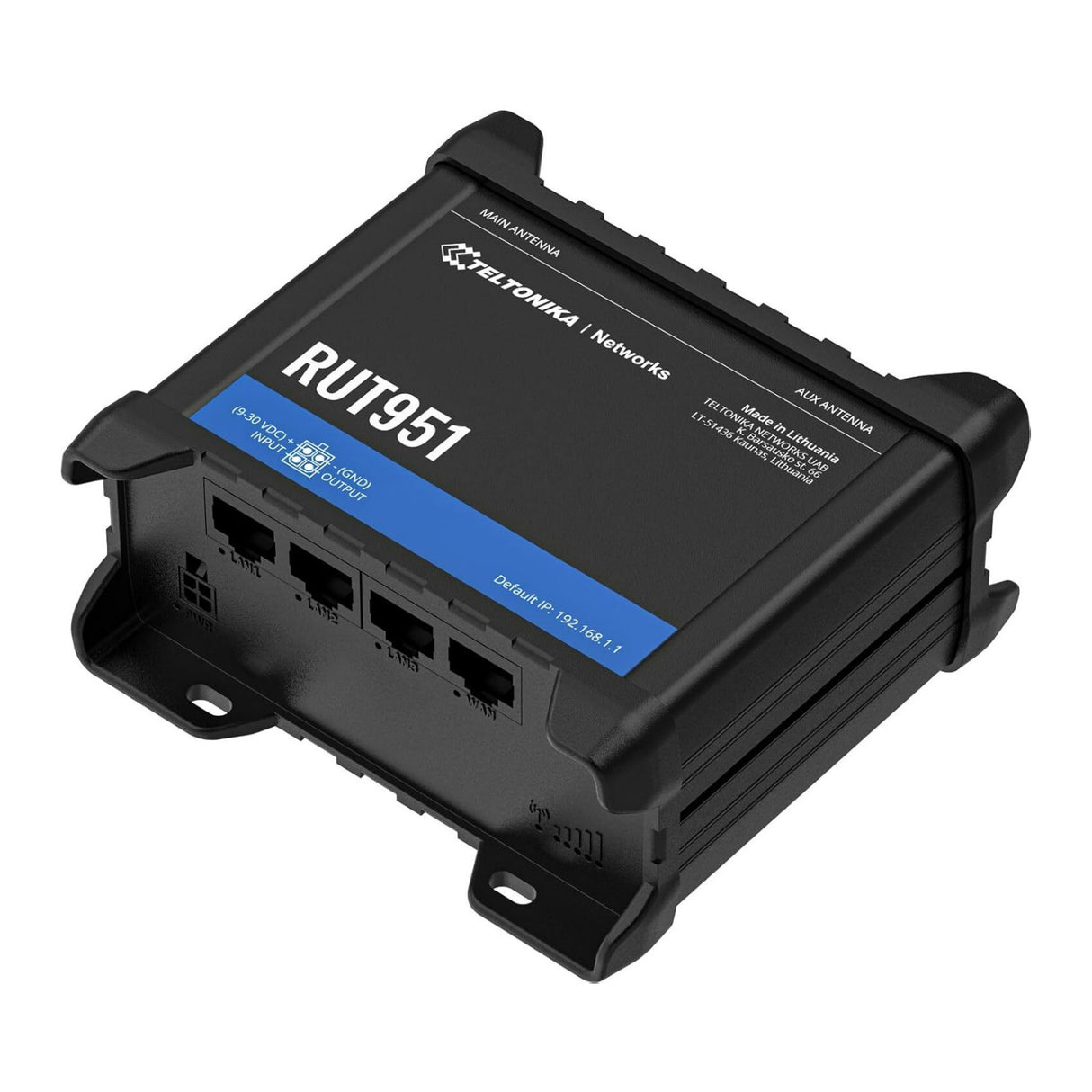 Teltonika RUT951 Industrial Cellular Router with Dual-SIM Connectivity and RutOS Power (Black)