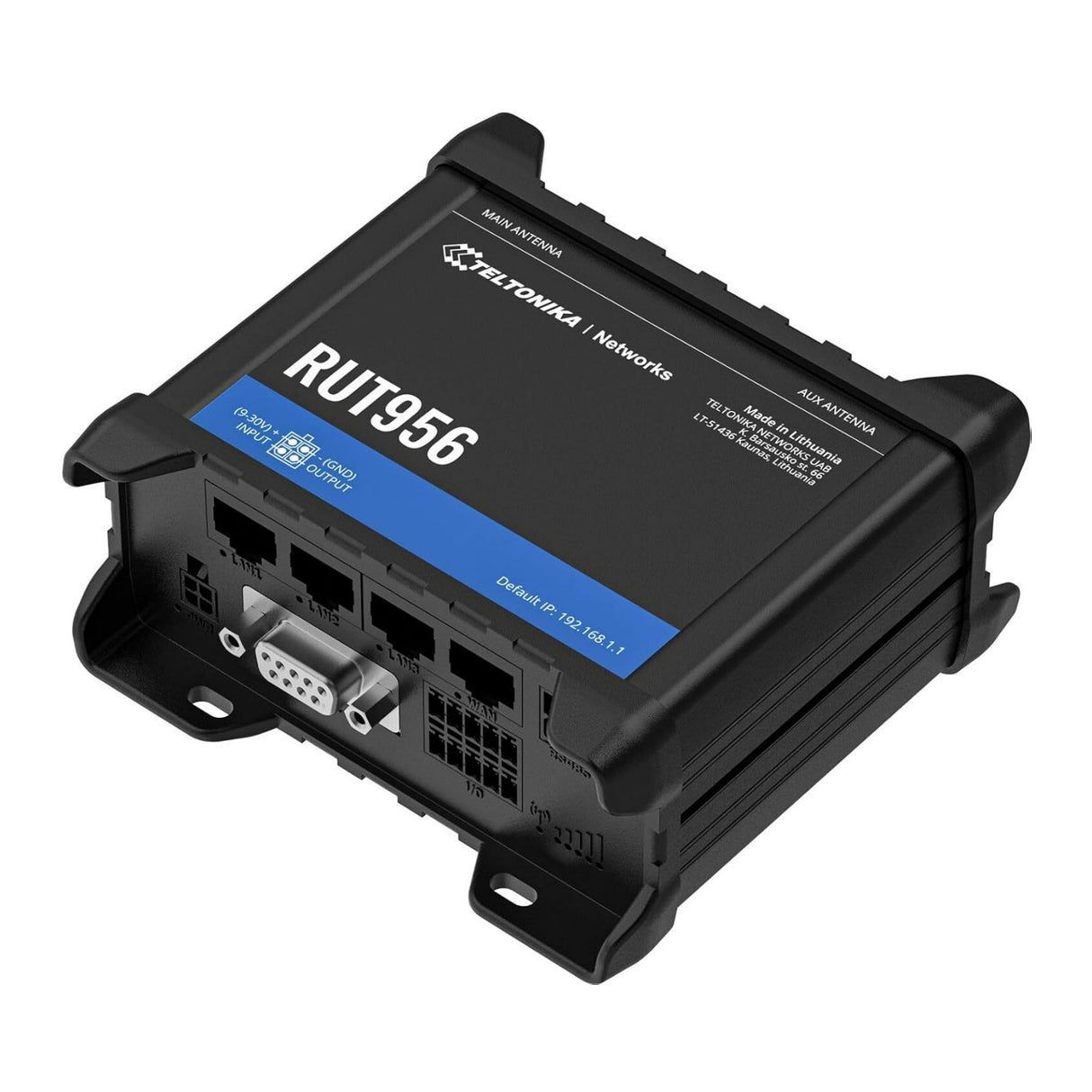 Teltonika RUT956 Industrial Cellular Router with Global Navigation Satellite System (Black)