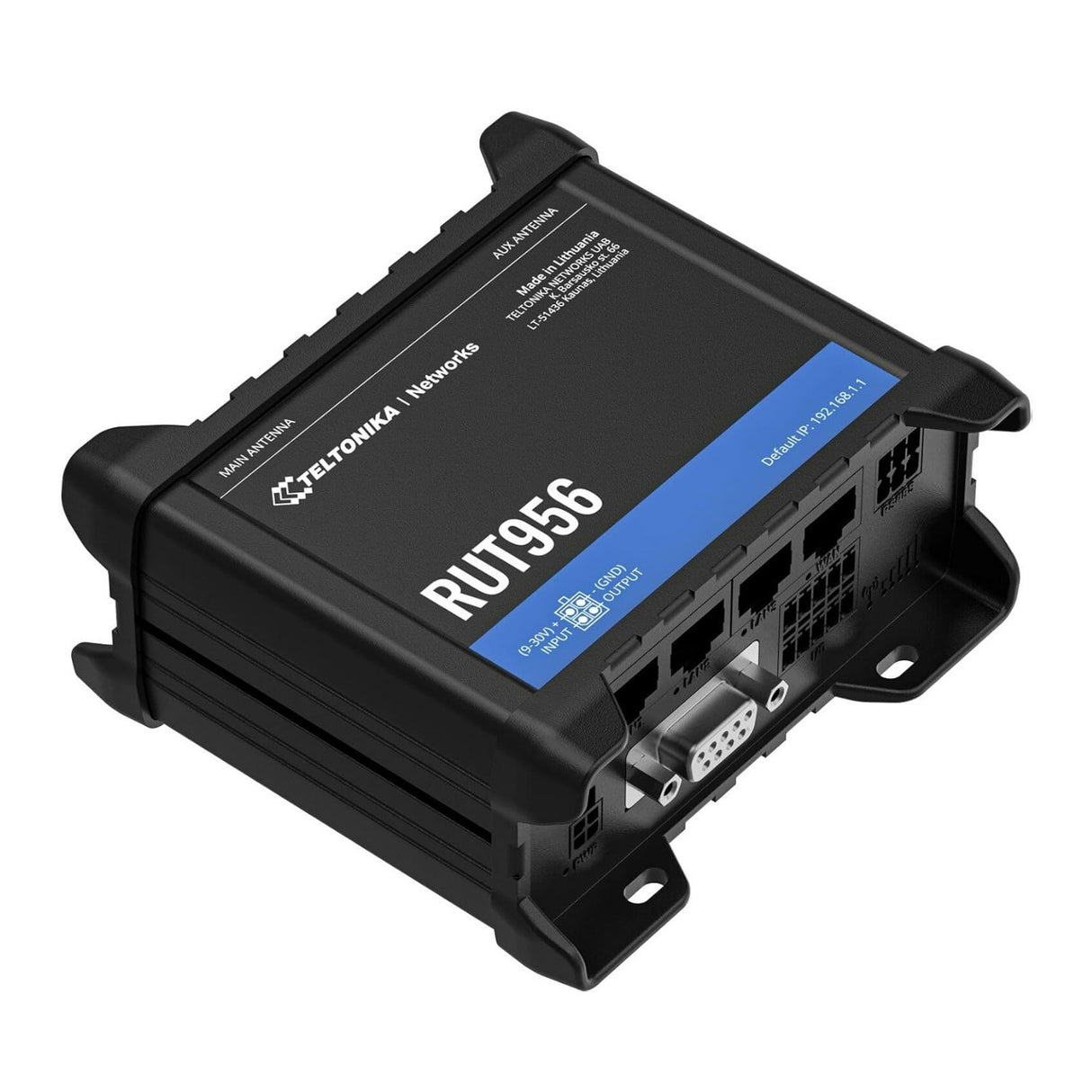 Teltonika RUT956 Industrial Cellular Router with Global Navigation Satellite System (Black)