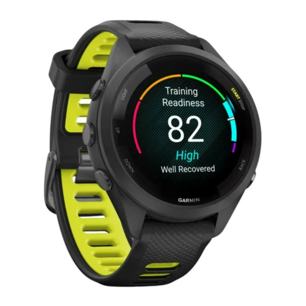 Garmin Forerunner 265S Black Bezel and Case AMOLED GPS Running Smartwatch (Black and Amp Yellow)